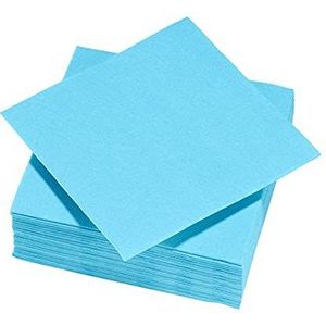 FSC® 50 papieren servetten Tex Touch blauw turquoise - 25 x 24 cm