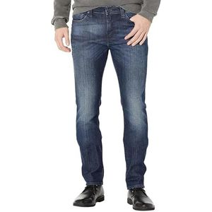 Buffalo David Bitton Slim herenjeans, Dark Wash Whiskered and Sanded, 34W/30L, Dark Wash Whiskered and Sanded