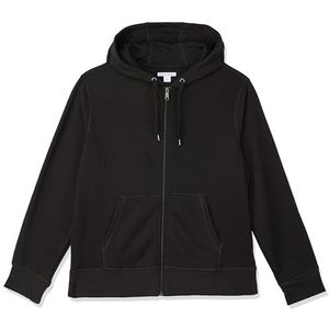 Amazon Essentials Heren fleece hoodie met doorlopende ritssluiting (verkrijgbaar in grote maten), zwart, XL