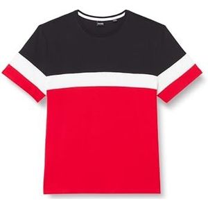Only & Sons T-shirt Onsbailey Colourblock SS Exp pour homme, Bleu marine foncé/détails : fond rouge course, 3XL