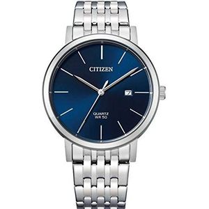 Citizen analoog kwartshorloge voor heren, Zilver/Blauw, Armband