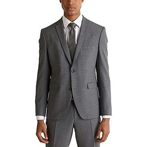 ESPRIT Collection Active Suit jas van wolmix, Grijs (Dark Grey 024)