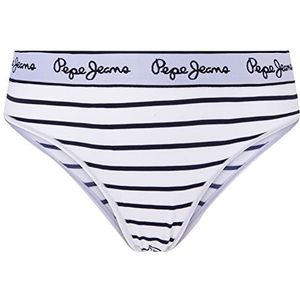 Pepe Jeans Stripes Brazilian sous-vêtement de Style Bikini, Bleu (Navy), L Femme