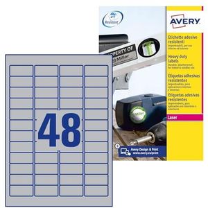 Avery L6009-8 labelprinter, zelfklevend, om te bedrukken - etiketten om te printen (zilverkleurig, zelfklevend, A4, polyester, laser, permanent)