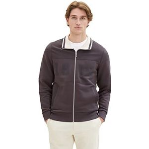 TOM TAILOR Sweat à col montant en coton pour homme, 10899-gris armac, S