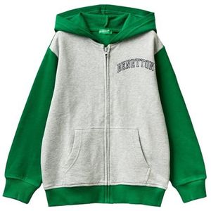 United Colors of Benetton Mesh met capuchon. M/L 3j68c502j Kinder- en tienerhoodie (1 stuk), Grijs en groen 901