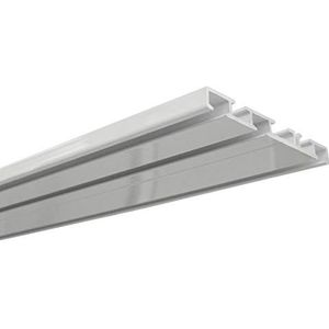 GARDINIA Aluminium rail, 3-weg gordijnrail, railhoogte 7 mm, lengte 150 cm, wit
