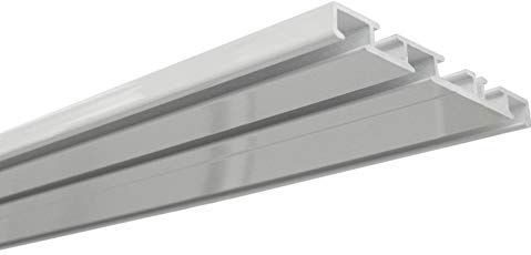 GARDINIA Aluminium rail, 3-weg gordijnrail, railhoogte 7 mm, lengte 150 cm, wit