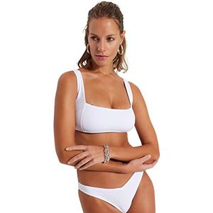 Trendyol Trendyol Gebreide bikinitop voor dames, badpak voor dames, 1 stuk, Wit.