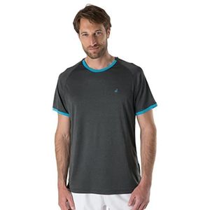 HS SPORTSWEAR t-shirt performance tennis en peddel shirt heren, Grijs Heather/Royal Neon blauw