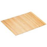 Relaxdays badmat bamboe - oprolbaar - antislip badkamermat - douchemat 80x50 - saunamat