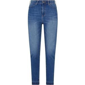 Urban Classics Jean skinny pour femme - Taille haute - Ourlet ouvert - Taille haute - Disponible en différentes couleurs - Tailles 26-36, Bleu délavé., 32