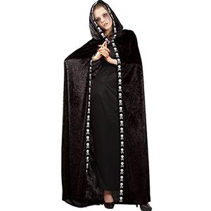 Fiori Paolo - Domino cape met capuchon van velours, zwart, één maat, 60072