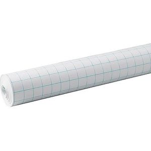 Pacon 0077810 Rol geruit papier met geruite liniaal, 2,5 cm, 86,4 cm x 60,8 m, wit