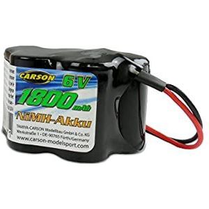 Carson 500608230 NiMH 6 V/1800 mAh Hump Uitloop - Oplaadbaar, met Tamiya-stekker, accu voor RC auto, hoge kwaliteit, modelbouw