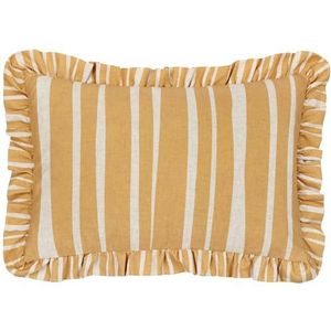 furn. Carmon Gestreept polyester kussen - linnen/oker - 40 x 60 cm