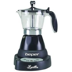 Beper BC.041N- elektrische espressomachine- 3 koffiekopjes - Volautomatische koffiemachine - Zwart