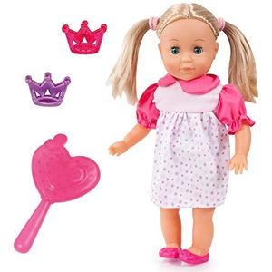 Bayer Design 93335AJ Charlene Interactieve functionele pop met slapende ogen, 50 zinnen, 33 cm, accessoires, blond haar