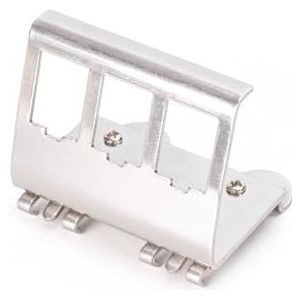 DIGITUS DIN-railadapter voor keystone-modules, 3 poorten, 45° gebogen, roestvrij staal, open behuizing