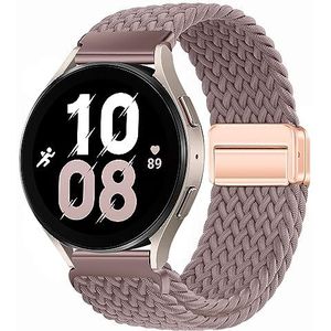 XMUXI Horlogebandje compatibel met Samsung Galaxy Watch 6/5/4 40 mm 44 m/Watch 6 Classic 43 mm 47 mm/5 Pro 45 mm/4 Classic 42 mm 46 mm, gevlochten elastische armband 20 mm, heren en dames, nylon