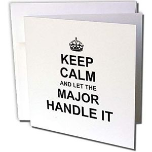 3dRose gc_233165_2 Grappige wenskaart ""Keep Calm and Let The Major Handle It"", 15 x 15 cm, 12 stuks