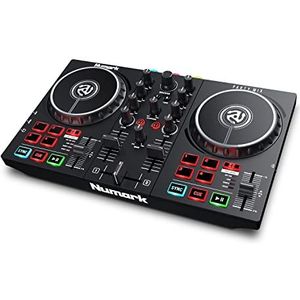 Numark Party Mix II DJ-platenspeler met ledverlichting, geluidskaart en DJ-mengpaneel met Serato DJ Lite en algoriddim djay Pro AI