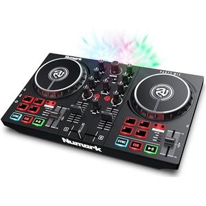 Numark Party Mix II DJ-platenspeler met ledverlichting, geluidskaart en DJ-mengpaneel met Serato DJ Lite en algoriddim djay Pro AI