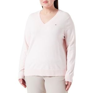 Tommy Hilfiger Crv Co Jersey Stitch V-nk Swt Trui Dames, Fancy roze