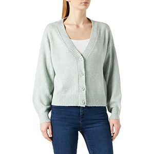 Vero Moda Vmdoffy Ls gebreide jas voor dames, met V-hals en knopen, Jade-zijde