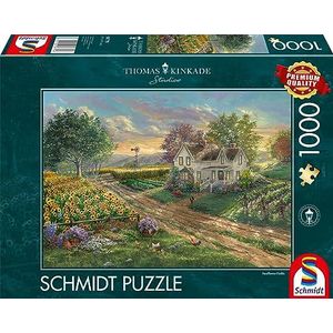 Schmidt Spiele 58779 Thomas Kinkade, zonnebloemvelden, puzzel met 1000 stukjes