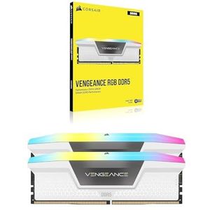 CORSAIR VENGEANCE RGB DDR5 RAM 32 GB (2 x 16 GB) 6000 MHz CL40 Intel XMP compatibel iCUE computergeheugen - wit (CMH32GX5M2B6000C40W)