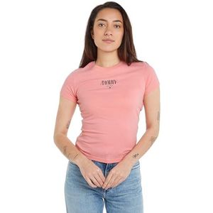 Tommy Jeans T- Shirts Manches Courtes Femme, Multicolore (White/Pink), XS
