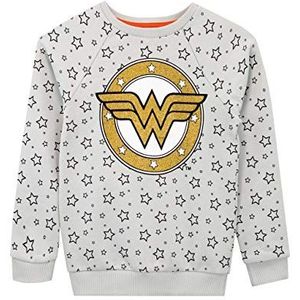 DC Comics Wonder Woman sweatshirt voor meisjes, grijs, 9-10 jaar, grijs.