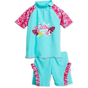 Playshoes UV-bescherming badset Flamingo, turquoise (turquoise 15), 74 (fabrieksmaat: 74/80) baby meisje, Turkoois
