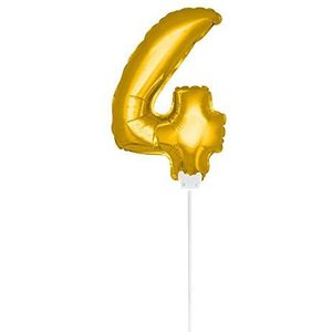 Folat Mini-ballon, goudkleurig, getal 4-36 cm, 29264