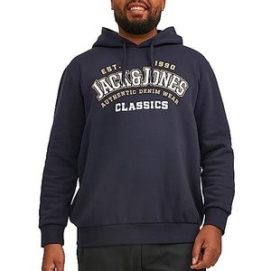 Jack & Jones Jjelogo Noos Pls Hoodie 2 Kraag 23/24 Heren Hoodie, Navy - Wit - Geel