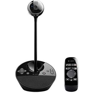 Logitech BCC950 videoconferentie-webcam met handsfree, HD 1080p, 180°-gezichtsveld, breedbandaudio, gemotoriseerde camera, multidirectionele luidspreker, voor 1-4 personen, PC Mac - zwart