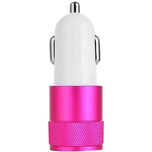 Sigarettenaansteker-adapter voor Motorola Moto E5 Play, smartphone, 2 poorten, universele oplader, roze