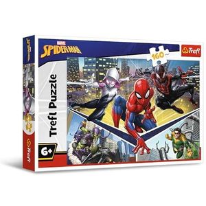 Trefl - Marvel Spiderman, Spiderman-kracht – puzzel 160 stukjes – kleurrijke puzzel met stripfiguren, creatief entertainment, vrije tijd voor kinderen vanaf 6 jaar