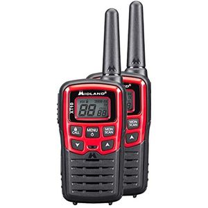 Midland XT10 2-weg radio walkietalkie, 16 kanalen, lange afstand, 2 walkietalkies