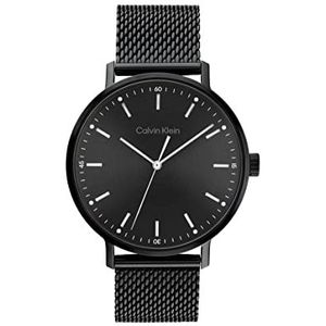 Calvin Klein 25200046 Herenhorloge, analoog, kwarts, met Milanese armband, roestvrij staal, zwart, zwart., armband
