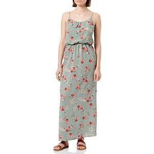 ONLY Onlwinner S/L Maxi Dress Noos Ptm Damesjurk, Chinees groen / Aop: rode rozen