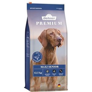 Dehner Maxi Senior, eend en lam droogvoer voor honden met aardappel 12,5 kg