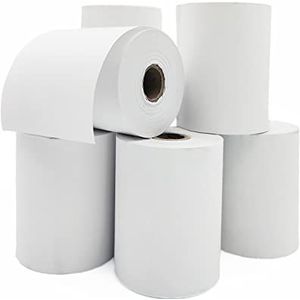 Raylu Paper - Thermisch papier rollen voor TPV, pompons, thermische printers, opnamekassen, doorn: 12 mm, wit, BPA-vrij. (10 rollen 57 x 45 mm)