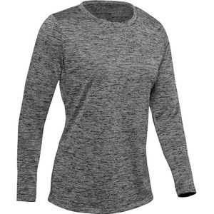 Under Armour TechTwist T-shirt met lange mouwen voor dames, Zwart (001) / Zilver Metallic