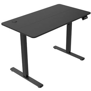 MARSGAMING MGD-ERGOPRO, elektrisch in hoogte verstelbaar bureau 73-118 cm, ergonomisch oppervlak van koolstofvezel, metalen frame, hoofdtelefoonhouder en kabelbeheer, verstelbaar bureau, 110 x 60 cm,