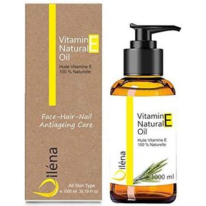 Vitamine E olie (tocoferol), veganistisch, 100% natuurlijk, anti-aging verzorging, gezicht, waterdicht, lichaam en haar, nagels en nagelriemen, hydraterend handen (1000 ml)