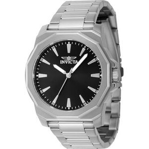 Invicta Speedway Herenhorloge – kwarts – roestvrij staal – 42 mm, zilver/zwart, Modieus