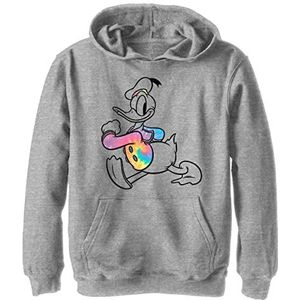 Disney Donald Duck Strut Tie-Dye T-shirt Portret Boys Hooded Grey Heather Athletic S, Athletic grijs gemêleerd