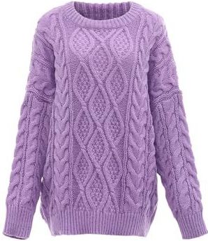 sookie Damestrui met ronde hals, gedraaid, polyester, lavendel, maat XL/XXL, lavendel, XL, Lavendel